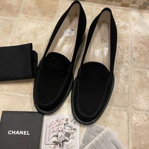 Chanel authentic classic suede loafers